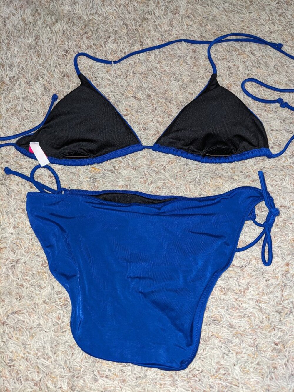 Victoria's Secret Swim Dark Blue String Bikini Sz L - Picture 3 of 4